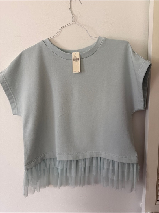Maeve Tops - Maeve Light Blue Tulle-Hem Top